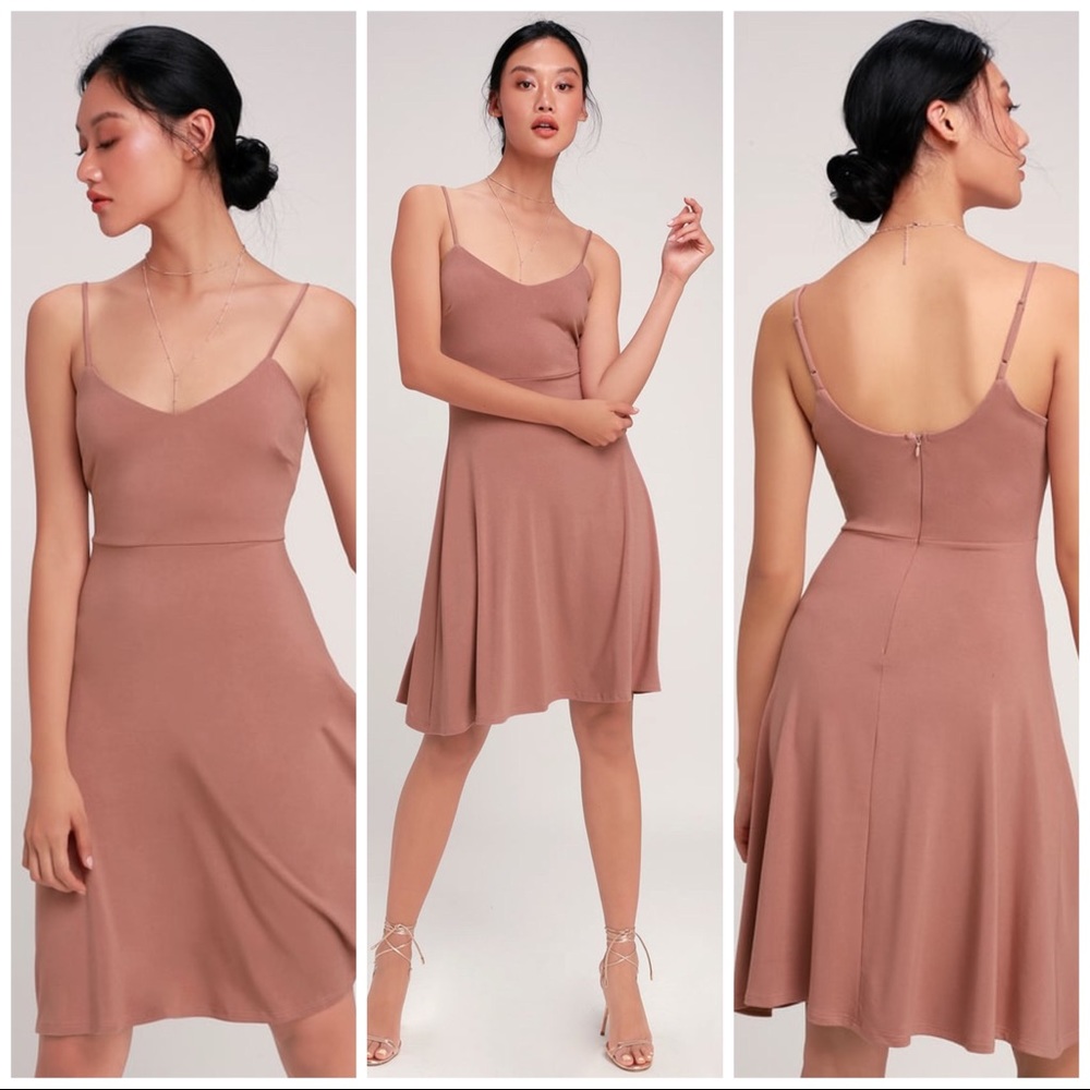 Lulus Mauve Pink Skater Dress